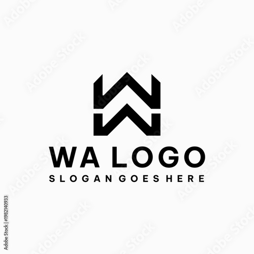 WA AW letter initials logo vector image