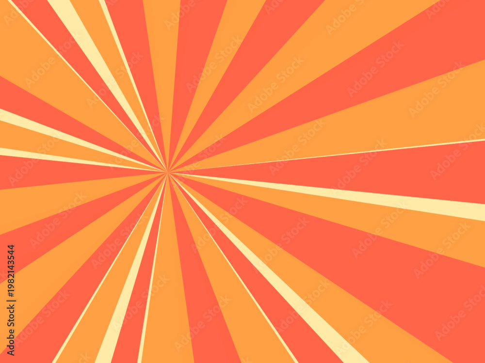 Obraz premium Radial Sunburst Beams Bold Retro Abstract Background