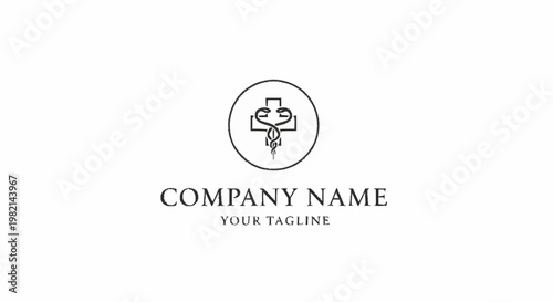 Medical Caduceus Logo Design Template.
