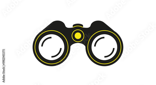 Binoculars silhouette focused on distant targets.