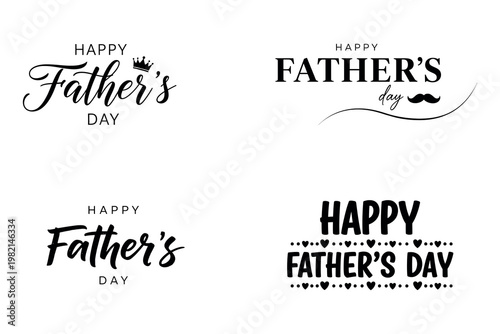 Happy father's day collection of elegant calligraphy designs for celebrating dad fatherhood