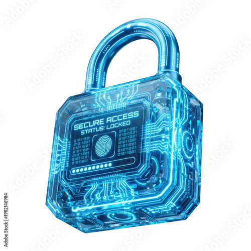 Transparent Digital Padlock with Circuit Patterns and Fingerprint for Secure Access Technology