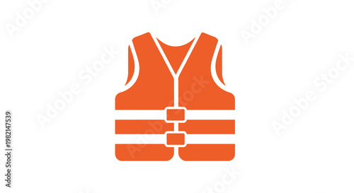 Orange life jacket personal flotation device close up.