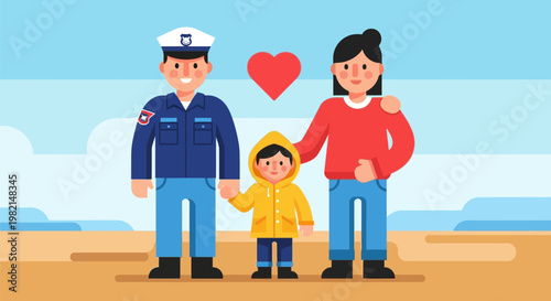 Family Portrait Featuring Father Mother And Child.