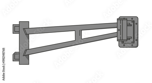 Industrial barrier gate arm with motorized swing mechanism.