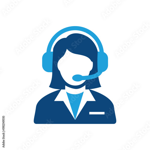 Female customer support agent avatar icon with headset.