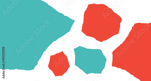 Abstract Colorful Torn Paper Strips Vector: Minimalist Ripped Paper Scraps with Deckle Edges, Organic Hand-Drawn Shapes for Creative Collage, Scrapbooking, Branding, and Modern Graphic Design