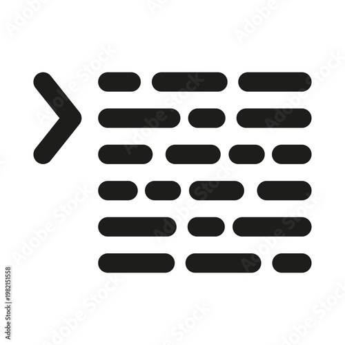 Schilderij op canvas Decrease indent icon