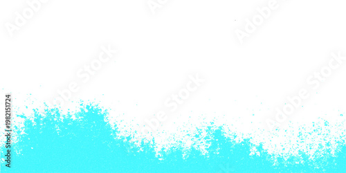 An abstract watercolor Christmas background features a blue liquid splash design with ink splatters, artistic snowflakes, and a grunge paint texture forming a winter vector illustration frame