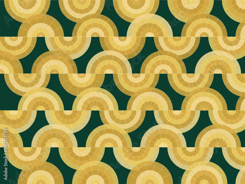 Luxury Geometric Fan Motif Elegant Abstract Vector Background