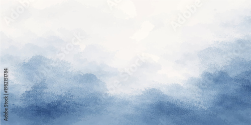 A clear summer day with white clouds scattered across the bright blue sky creates a beautiful nature cloudscape in the sunny atmosphere