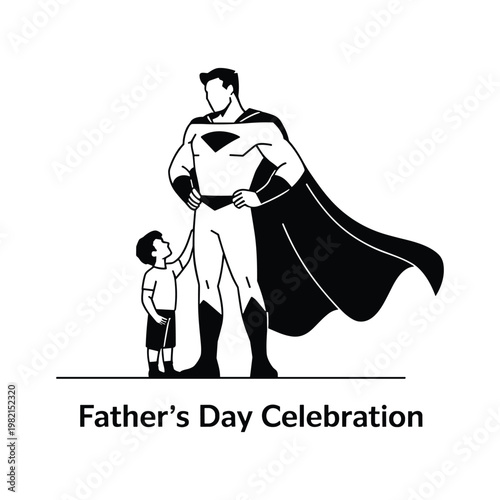 Superhero dad celebrating father's day with love and appreciation