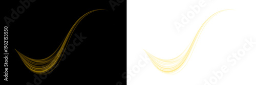 Photos Abstract golden light trails creating elegant checkmark motion effect on both is