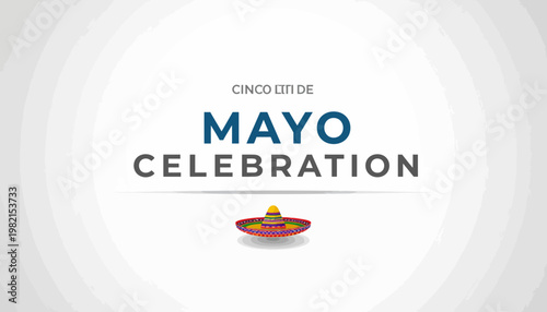 Cinco de Mayo Celebration with Traditional Mexican Sombrero Icon