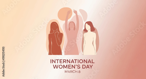 International Womens Day Illustration with Diverse Female Figures.