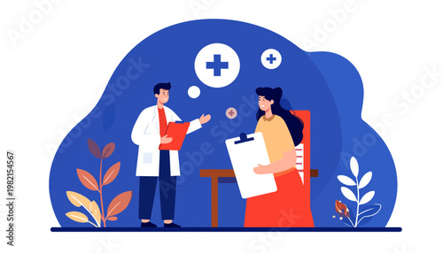 Doctor and patient in consultation.