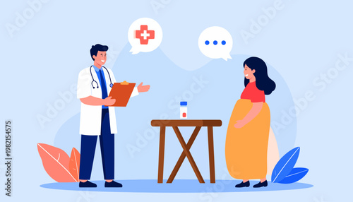 Doctor and patient in consultation.
