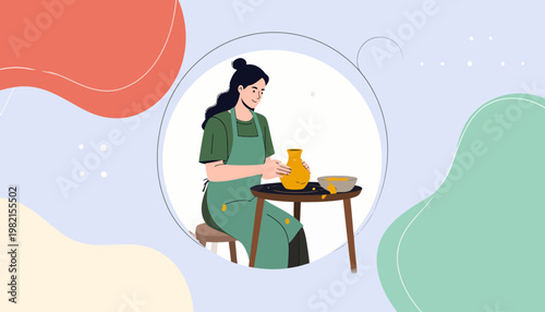 Woman sitting at a table.