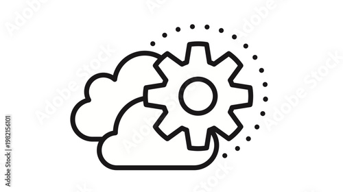 Quadro su tela Cloud computing settings and configuration vector icon illustration