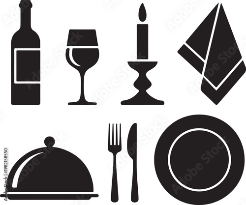 Sophisticated Restaurant Dining Experience and Elegant Table Setting Elements Collection