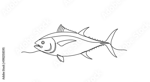 Detailed drawing of a tuna fish.