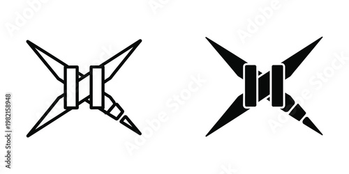Contrast between a white and black crossed sword emblem design variations