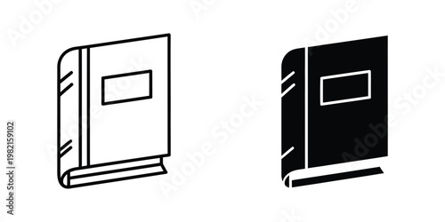 Two contrasting book covers depicted in black and white illustration style