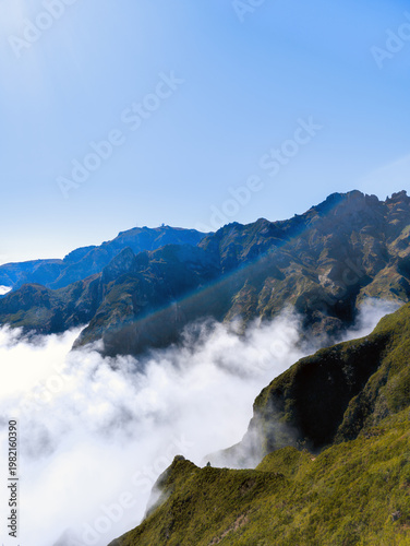 Mountain landscape on the island of Madeira, hiking zone arround Pico Ruivo (Portugal)