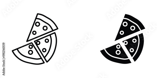 Comparison of traditional and bold stylized pizza slice illustrations