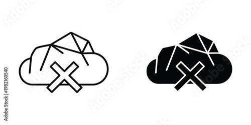 Contrast of cloud storage icons with positive and negative space designs
