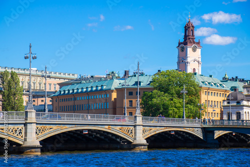 Photography Panoramic view of Stockholm cityscape with Storkyrkan Cathedral, Sweden