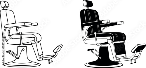 Office chair ergonomic seating outline icons