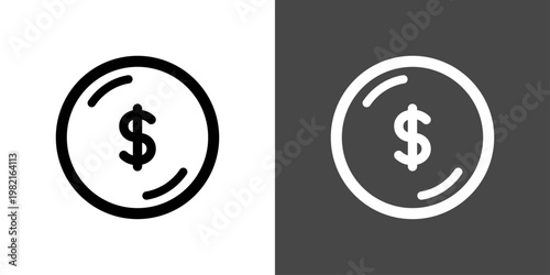 シンプルなドルのコインのアイコン