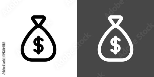 シンプルなドルのお金の袋のアイコン