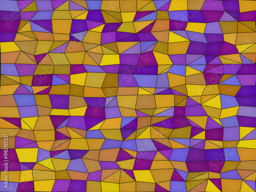 Jewel Tone Stained Glass Geometric Cells Decorative Art Design