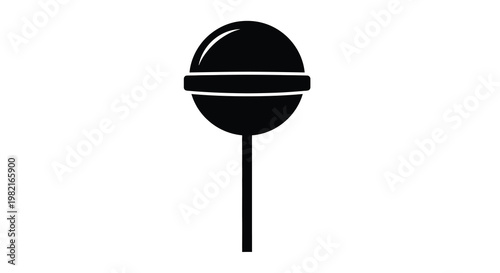 Simple black silhouette of a lollipop on a white background