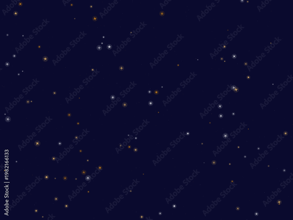 Fototapeta premium Gold Stars Scattered Elegant Dark Background Template