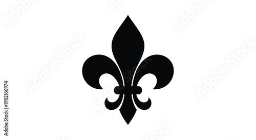A striking black fleur de lis symbol against a plain white background