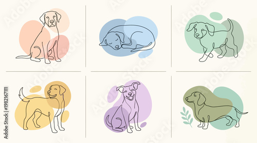 Dogs in Various Colors and Poses.