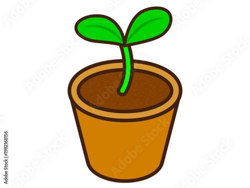 	鉢植えと植物のイラスト素材2