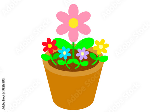 	鉢植えとお花のイラスト素材2