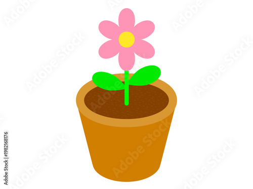	鉢植えとお花のイラスト素材3