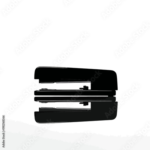 Black plastic hair clip isolated on white.