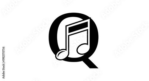 Musical Note Inside Letter Q Logo Design