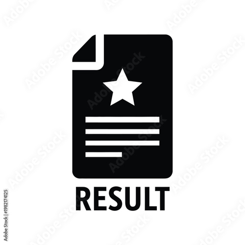 A minimalist black icon depicts a document with a prominent white star suggesting importance or a rating system high quality