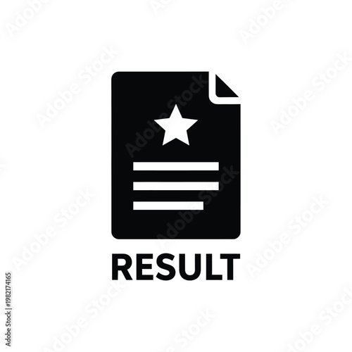 A stark black icon depicts a document with a prominent white star symbolizing importance or a favorite file high quality