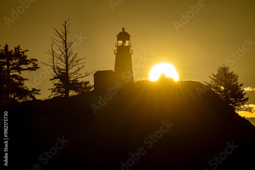 Peering surmise from behind Cape disappointment Lighthouse