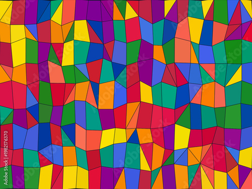 Gothic Stained Glass Window Colorful Polygon Mosaic Wallpaper