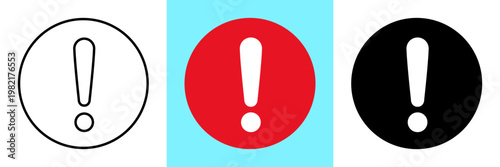 Exclamation mark icon set, exclamation symbol finding the answer, admiration signs, attention sign, importance