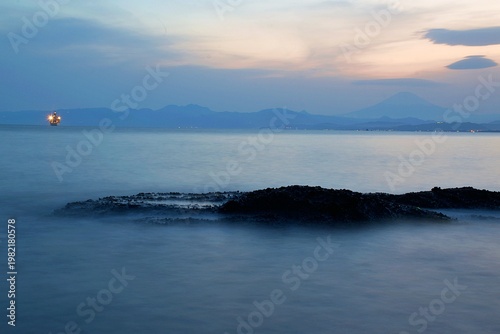 Landscape of Coast of Japan at dusk 